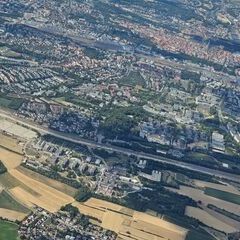 Flugwegposition um 14:37:05: Aufgenommen in der Nähe von Regensburg, Deutschland in 1781 Meter